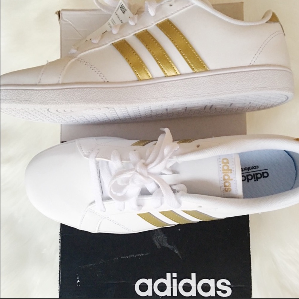 Adidas White and Gold